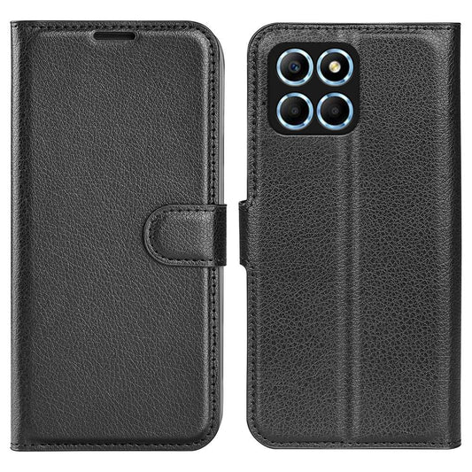 For Honor X8 5G Stand Wallet Phone Case Litchi Texture PU Leather + TPU Folio Flip Magnetic Clasp Cover