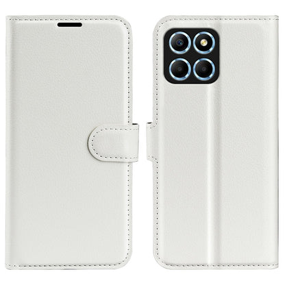 For Honor X8 5G Stand Wallet Phone Case Litchi Texture PU Leather + TPU Folio Flip Magnetic Clasp Cover