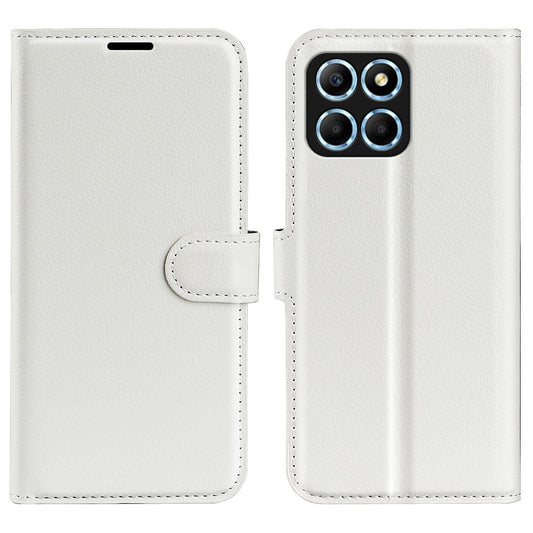 For Honor X8 5G Stand Wallet Phone Case Litchi Texture PU Leather + TPU Folio Flip Magnetic Clasp Cover