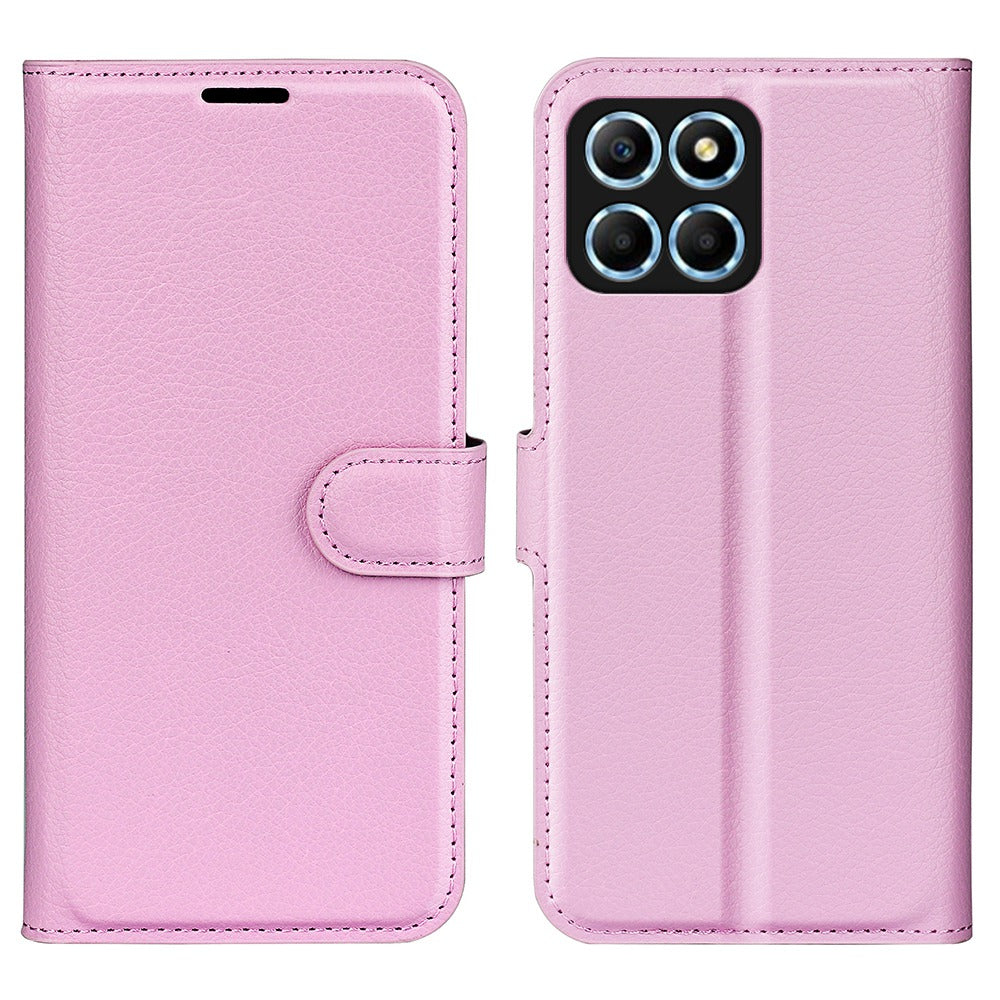For Honor X8 5G Stand Wallet Phone Case Litchi Texture PU Leather + TPU Folio Flip Magnetic Clasp Cover