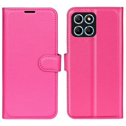 For Honor X8 5G Stand Wallet Phone Case Litchi Texture PU Leather + TPU Folio Flip Magnetic Clasp Cover