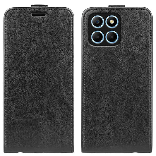 For Honor X8 5G Vertical Flip Crazy Horse Texture PU Leather Case Card Holder Magnetic Clasp Cell Phone Cover