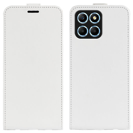 For Honor X8 5G Vertical Flip Crazy Horse Texture PU Leather Case Card Holder Magnetic Clasp Cell Phone Cover