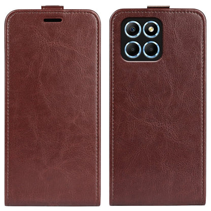 For Honor X8 5G Vertical Flip Crazy Horse Texture PU Leather Case Card Holder Magnetic Clasp Cell Phone Cover