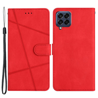Protective Wallet Case for Samsung Galaxy M53 5G Anti-Fall Phone Case Crazy Horse Texture PU Leather Stand Cover with Strap