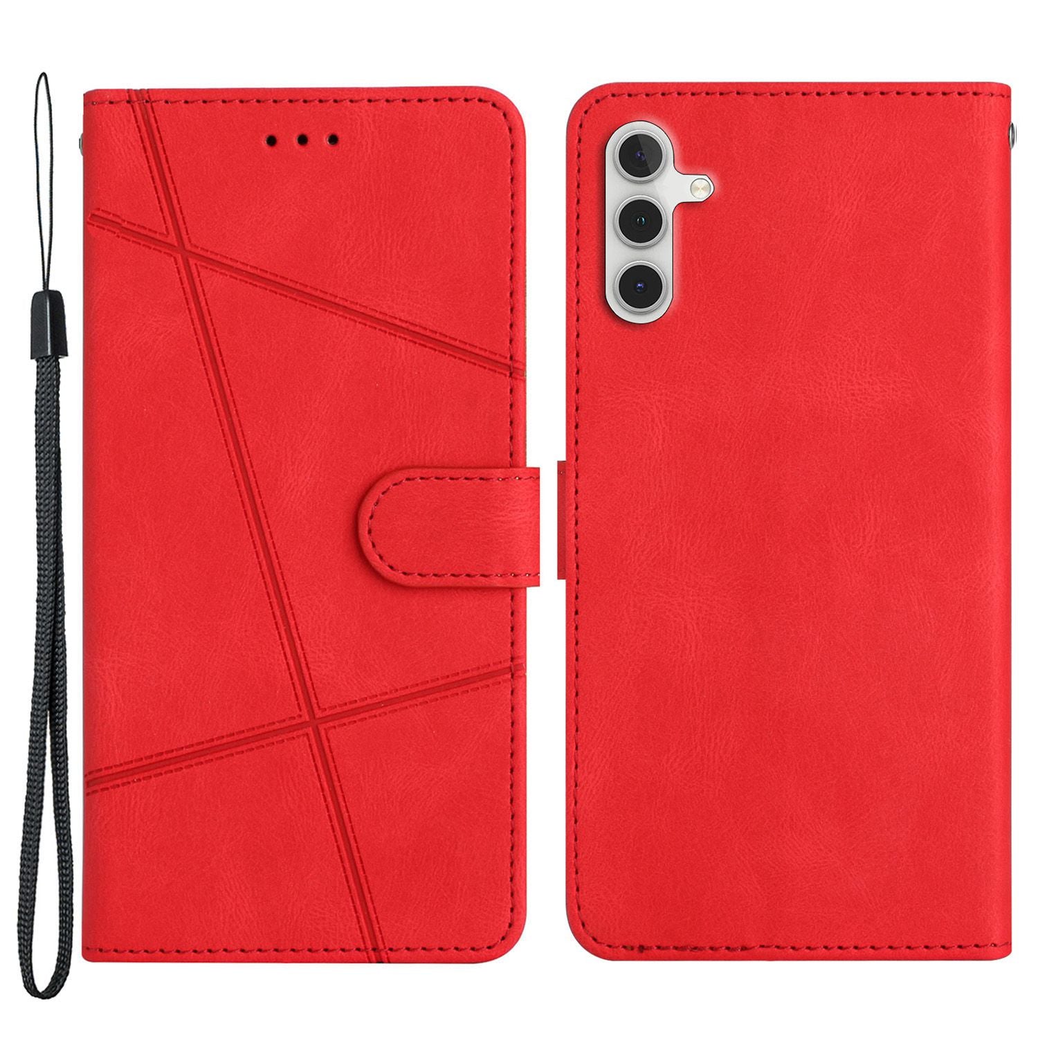 For Samsung Galaxy A04s 4G (164.7 x 76.7 x 9.1 mm) Protective Phone Case Crazy Horse Texture PU Leather Cover Anti-Drop Wallet Stand Case with Strap