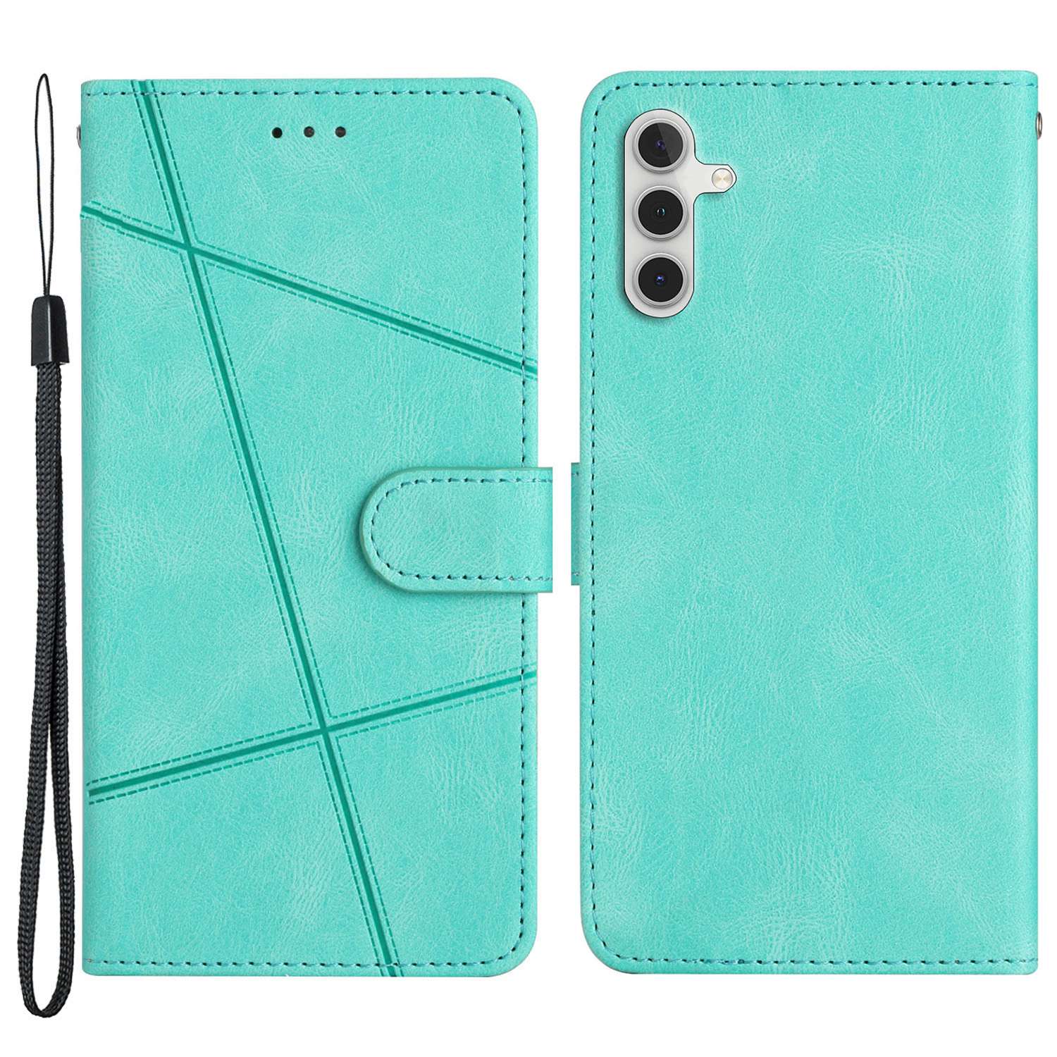 For Samsung Galaxy A04s 4G (164.7 x 76.7 x 9.1 mm) Protective Phone Case Crazy Horse Texture PU Leather Cover Anti-Drop Wallet Stand Case with Strap
