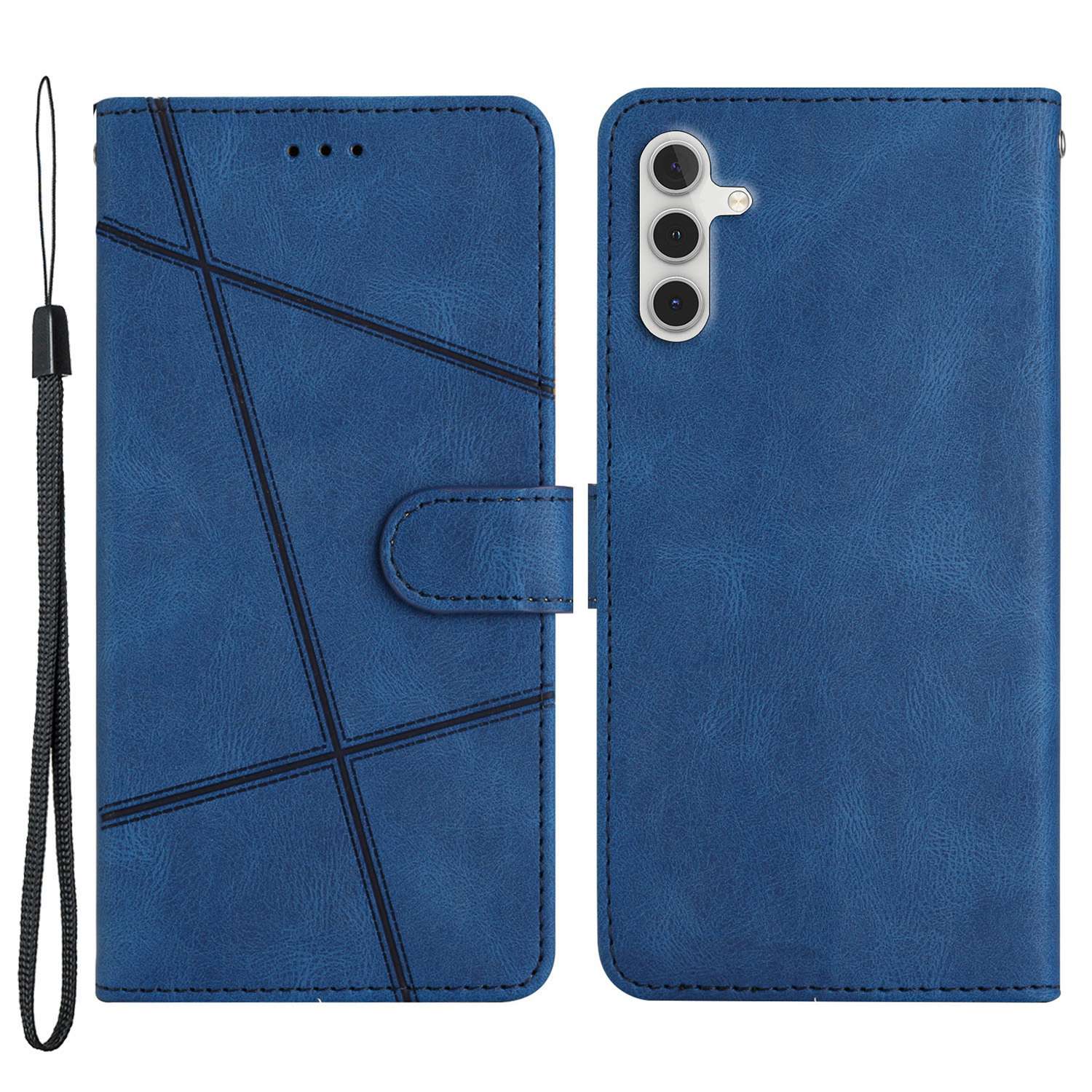 For Samsung Galaxy A04s 4G (164.7 x 76.7 x 9.1 mm) Protective Phone Case Crazy Horse Texture PU Leather Cover Anti-Drop Wallet Stand Case with Strap