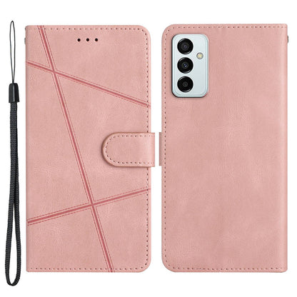 Wallet Phone Case for Samsung Galaxy F23 5G / M23 5G Shockproof PU Leather Cover Crazy Horse Texture Stand Case with Strap