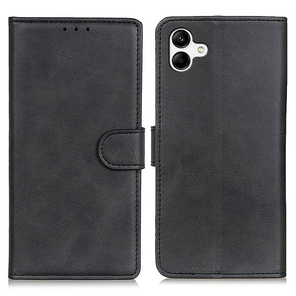 For Samsung Galaxy A04e 4G Cowhide Texture PU Leather Case Foldable Stand Wallet Folio Flip Cell Phone Cover