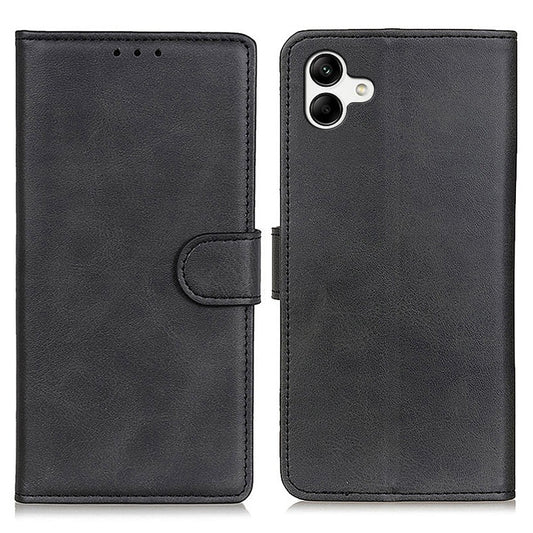 For Samsung Galaxy A04e 4G Cowhide Texture PU Leather Case Foldable Stand Wallet Folio Flip Cell Phone Cover