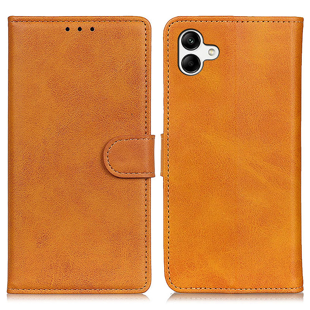 For Samsung Galaxy A04e 4G Cowhide Texture PU Leather Case Foldable Stand Wallet Folio Flip Cell Phone Cover