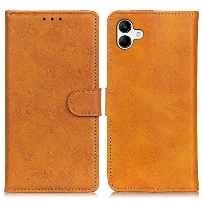 For Samsung Galaxy A04e 4G Cowhide Texture PU Leather Case Foldable Stand Wallet Folio Flip Cell Phone Cover
