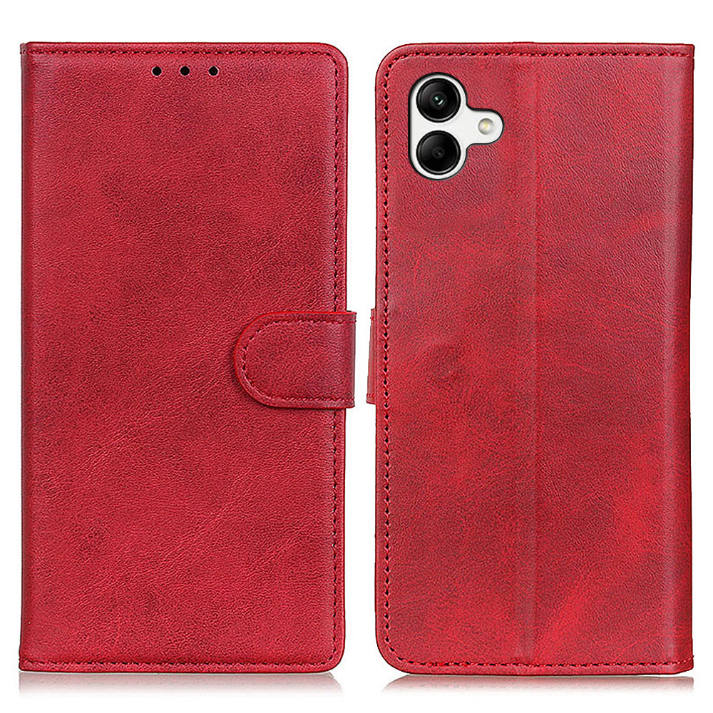 For Samsung Galaxy A04e 4G Cowhide Texture PU Leather Case Foldable Stand Wallet Folio Flip Cell Phone Cover