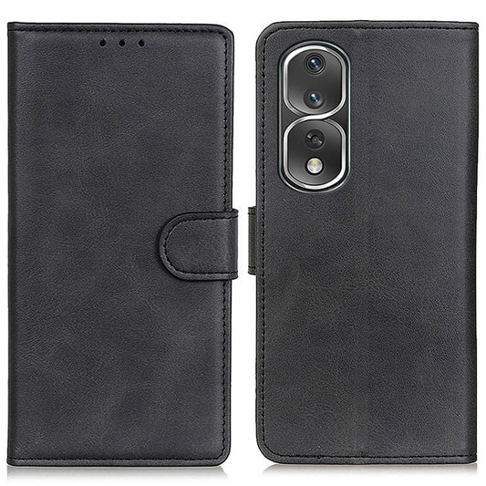 For Honor 80 Pro 5G Cowhide Texture PU Leather Phone Cover Shockproof Stand Wallet Case