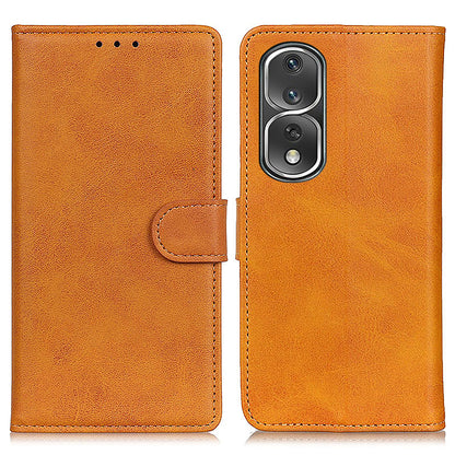 For Honor 80 Pro 5G Cowhide Texture PU Leather Phone Cover Shockproof Stand Wallet Case