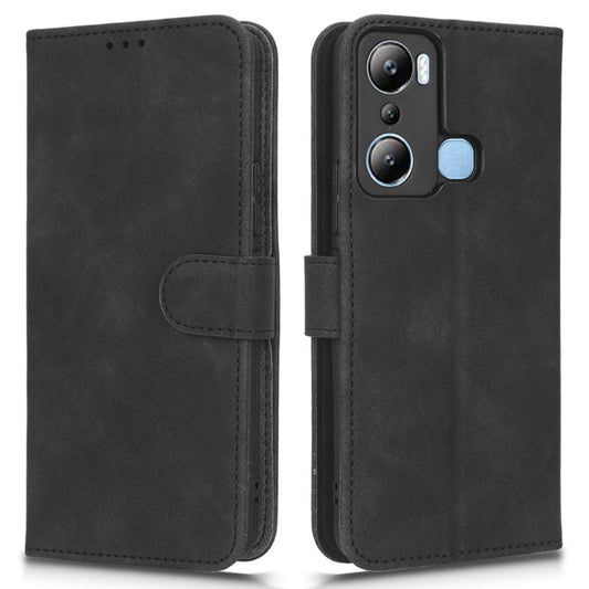 For Infinix Hot 20i 4G PU Leather Stand Magnetic Absorption Case Skin-touch Feeling Shockproof Wallet Flip Phone Cover with Strap