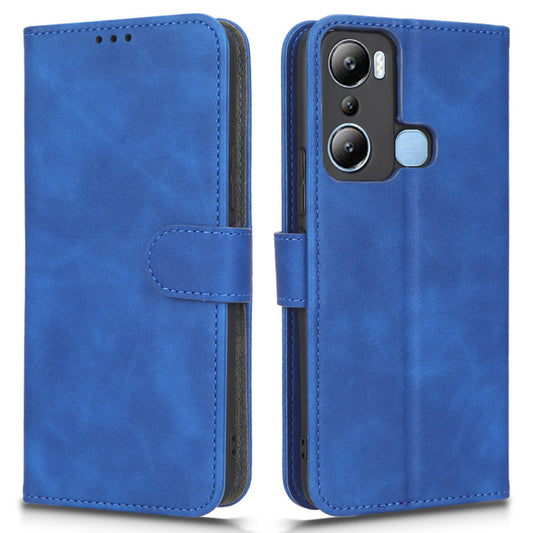For Infinix Hot 20i 4G PU Leather Stand Magnetic Absorption Case Skin-touch Feeling Shockproof Wallet Flip Phone Cover with Strap