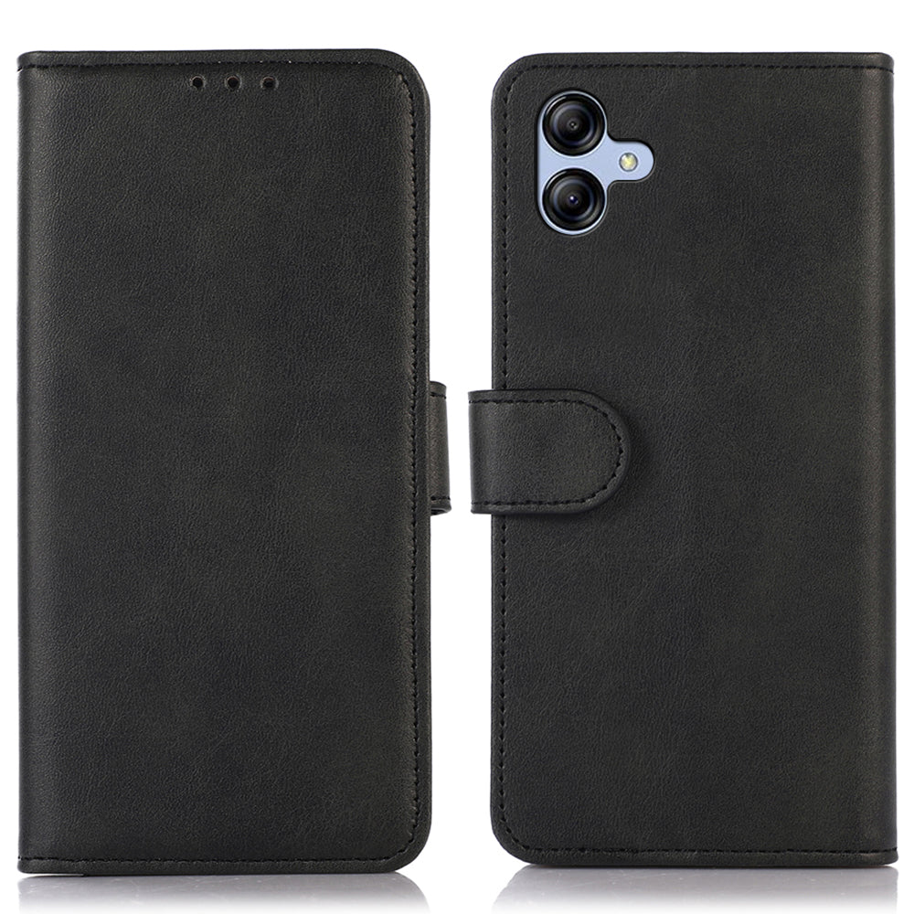 For Samsung Galaxy A04e 4G Cowhide Texture Phone Stand Wallet Case PU Leather + TPU Protective Cover