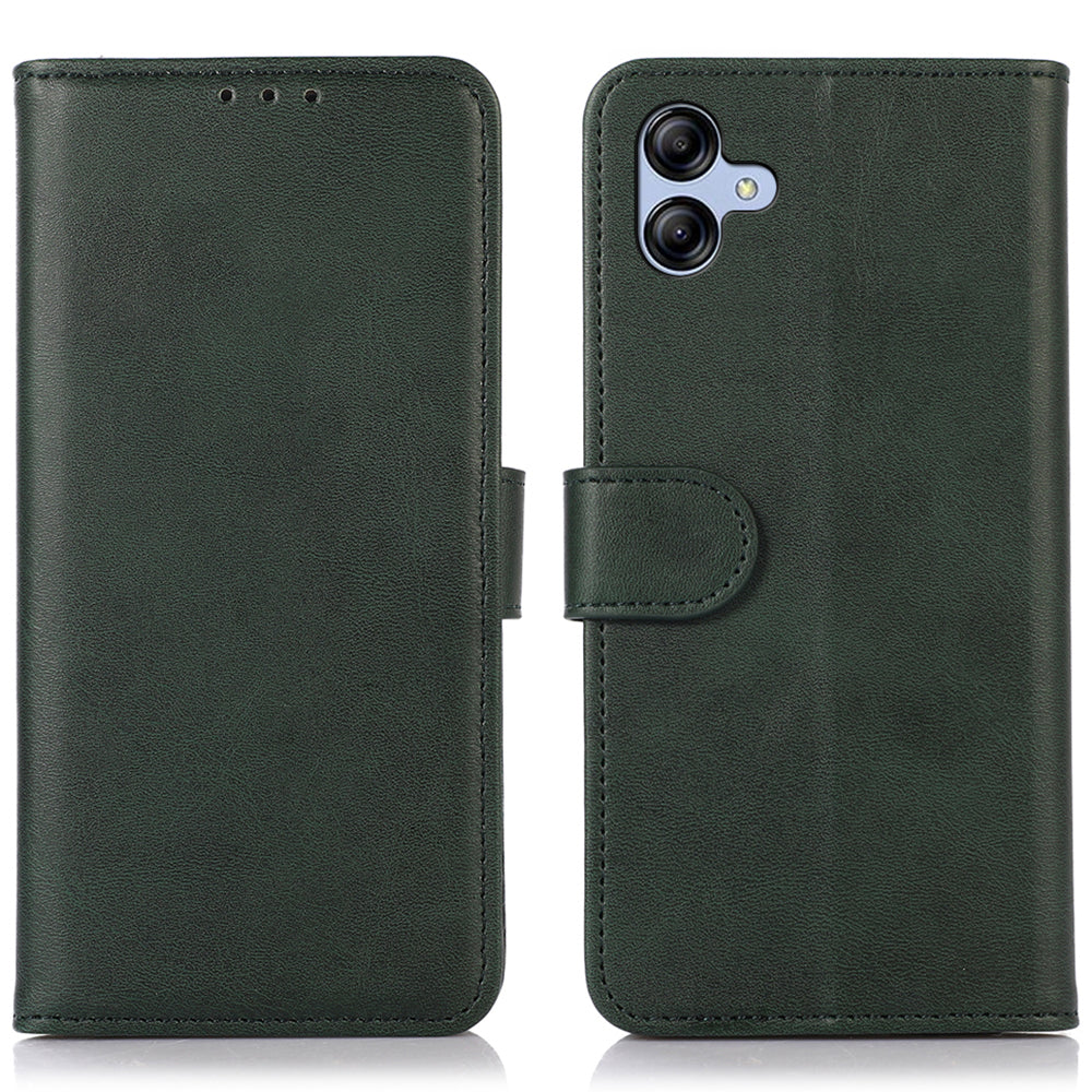 For Samsung Galaxy A04e 4G Cowhide Texture Phone Stand Wallet Case PU Leather + TPU Protective Cover