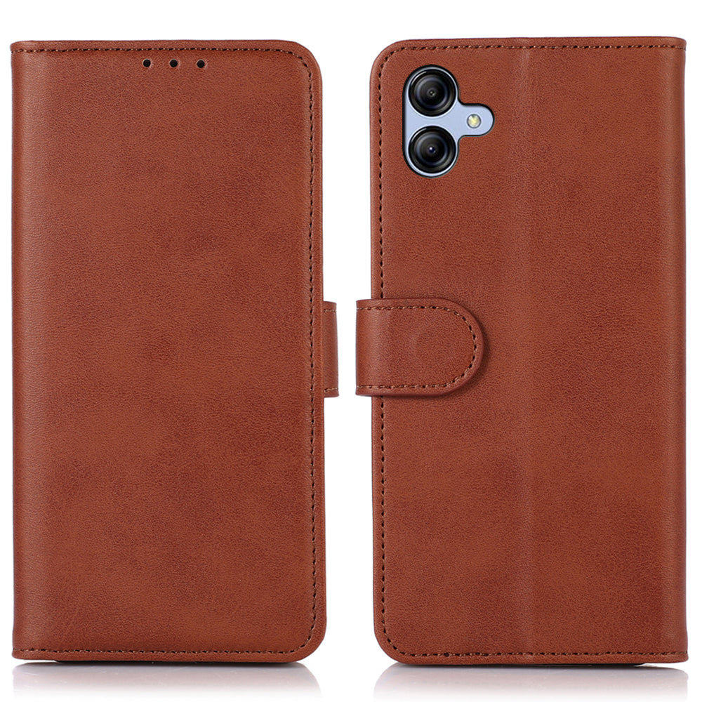For Samsung Galaxy A04e 4G Cowhide Texture Phone Stand Wallet Case PU Leather + TPU Protective Cover