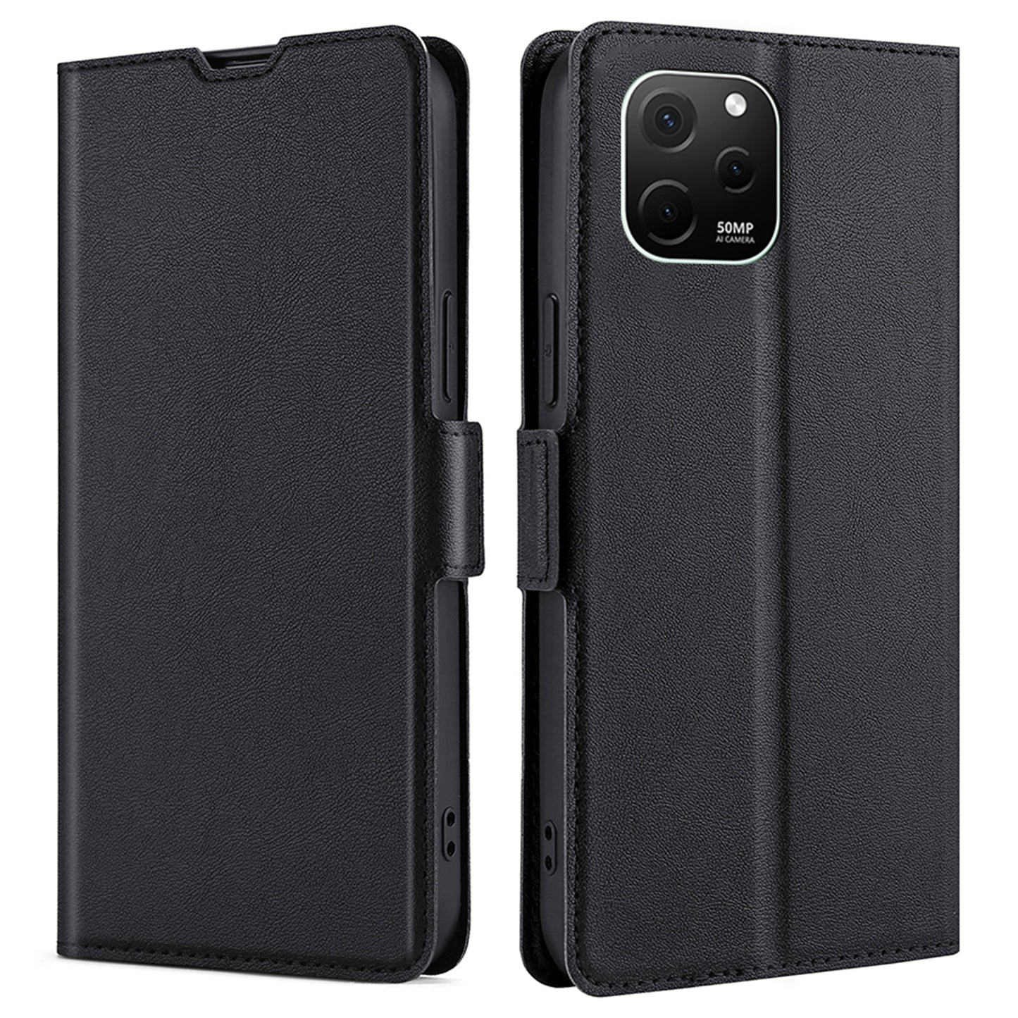 For Huawei nova Y61 4G Anti-scratch Card Holder Case PU Leather Stand Full Protection Magnetic Clasp Phone Cover