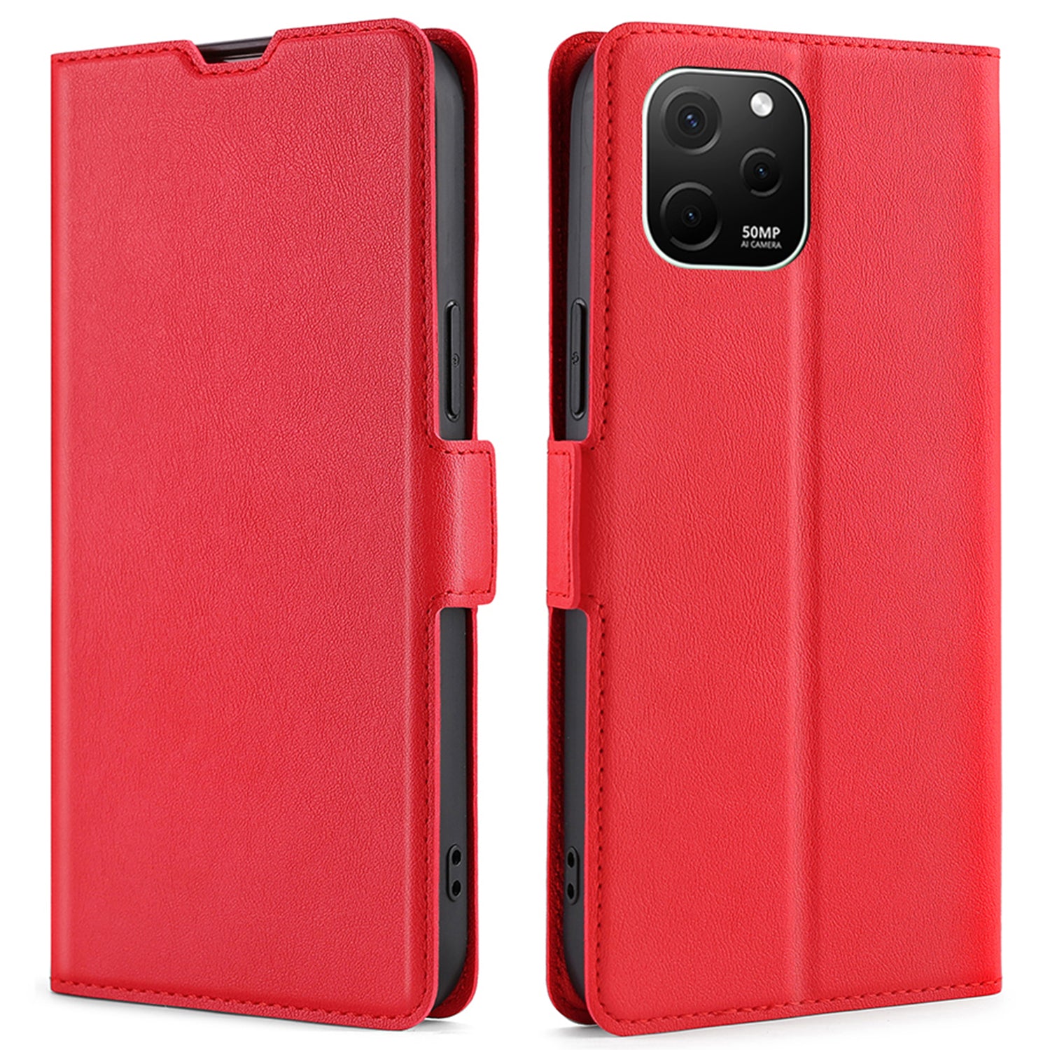 For Huawei nova Y61 4G Anti-scratch Card Holder Case PU Leather Stand Full Protection Magnetic Clasp Phone Cover