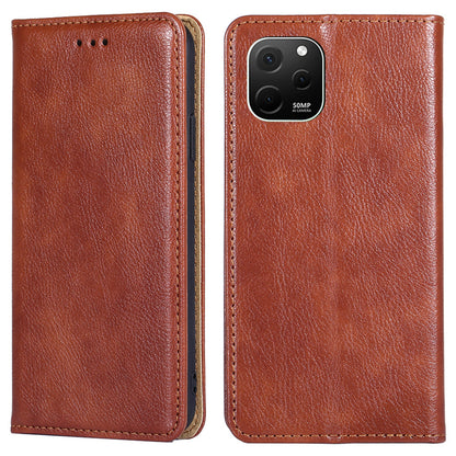 For Huawei nova Y61 4G Magnetic Adsorption PU Leather Protective Cover Foldable Stand Phone Wallet Case