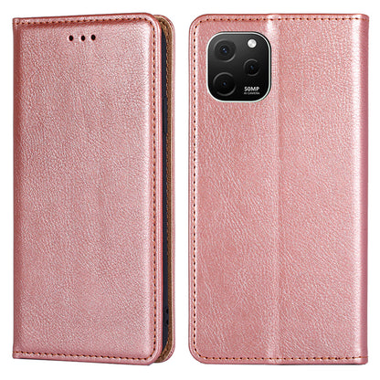 For Huawei nova Y61 4G Magnetic Adsorption PU Leather Protective Cover Foldable Stand Phone Wallet Case