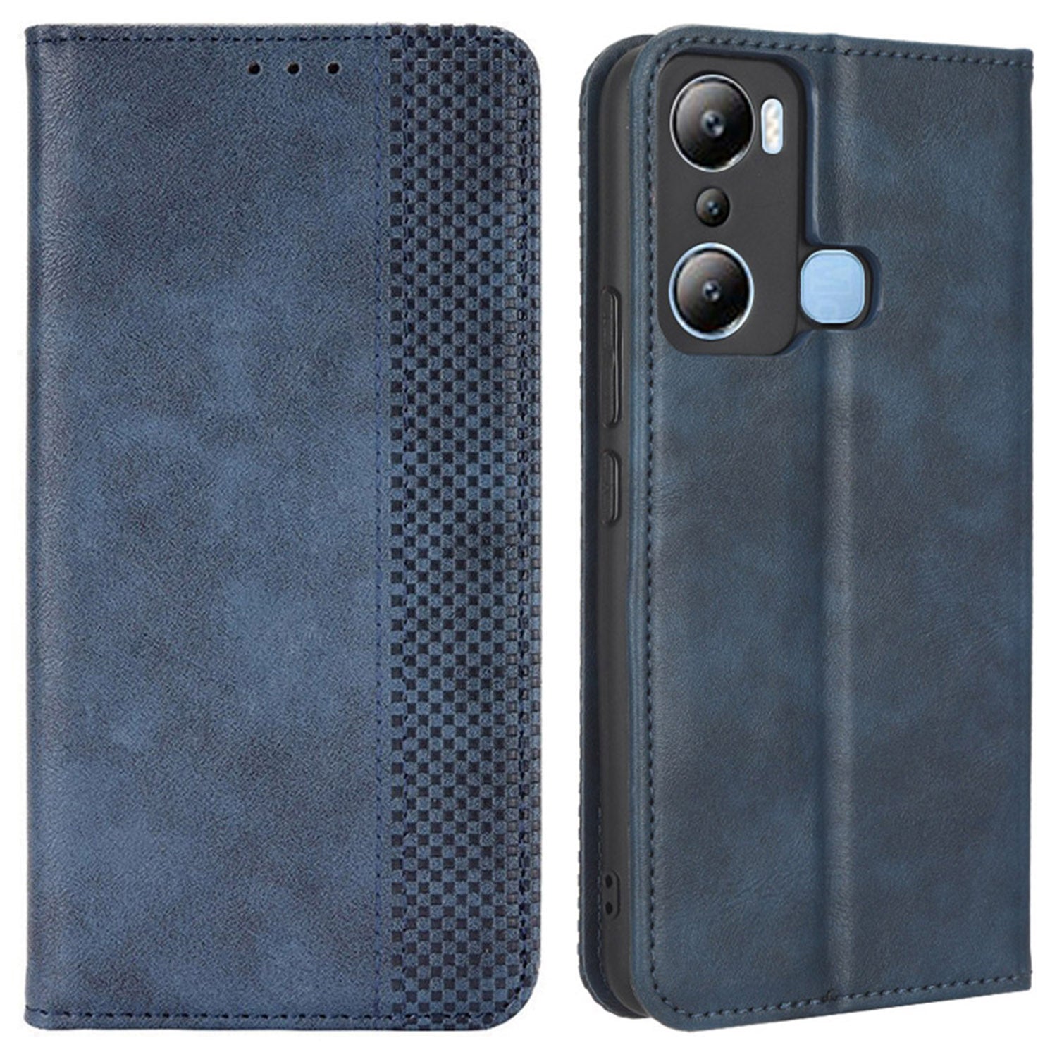 For Infinix Hot 20i 4G X665C / X665E Imprinted Pattern PU Leather Phone Case Retro Texture Magnetic Auto Closing Wallet Stand Protective Cover
