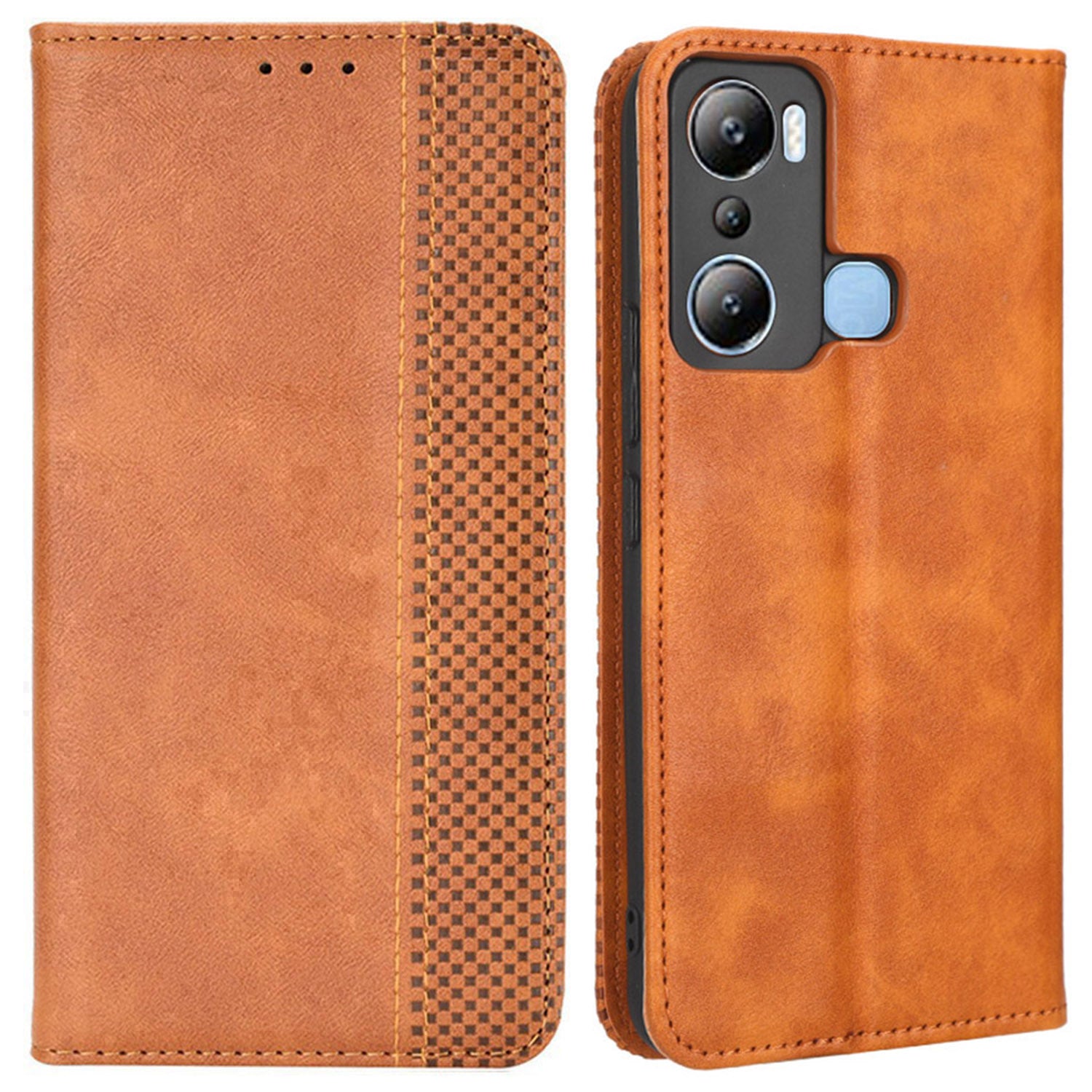 For Infinix Hot 20i 4G X665C / X665E Imprinted Pattern PU Leather Phone Case Retro Texture Magnetic Auto Closing Wallet Stand Protective Cover