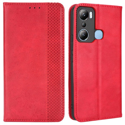 For Infinix Hot 20i 4G X665C / X665E Imprinted Pattern PU Leather Phone Case Retro Texture Magnetic Auto Closing Wallet Stand Protective Cover