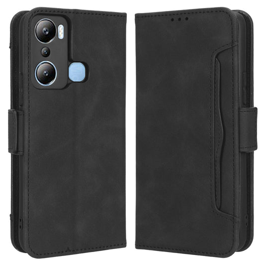 For Infinix Hot 20i 4G X665C / X665E Dual Magnetic Clasp PU Leather Stand Wallet Phone Cover Multiple Card Slots Anti-drop Case