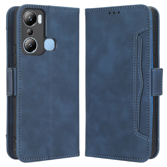 For Infinix Hot 20i 4G X665C / X665E Dual Magnetic Clasp PU Leather Stand Wallet Phone Cover Multiple Card Slots Anti-drop Case