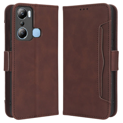 For Infinix Hot 20i 4G X665C / X665E Dual Magnetic Clasp PU Leather Stand Wallet Phone Cover Multiple Card Slots Anti-drop Case