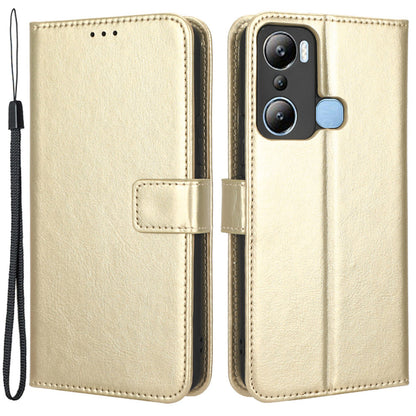 For Infinix Hot 20i 4G X665C / X665E Crazy Horse Texture Magnetic Clasp PU Leather Case Wallet Stand Shockproof Phone Cover with Strap