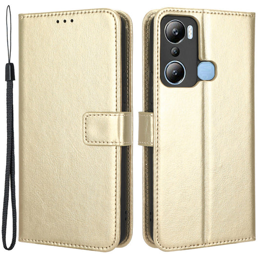 For Infinix Hot 20i 4G X665C / X665E Crazy Horse Texture Magnetic Clasp PU Leather Case Wallet Stand Shockproof Phone Cover with Strap