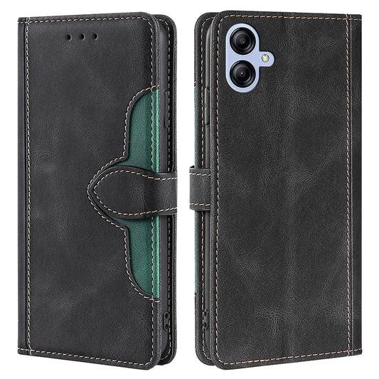 For Samsung Galaxy A04e 4G Fall Protection Skin-touch Feeling Phone Stand Case PU Leather Magnetic Clasp Straw Hat Design Wallet Folio Flip Cover