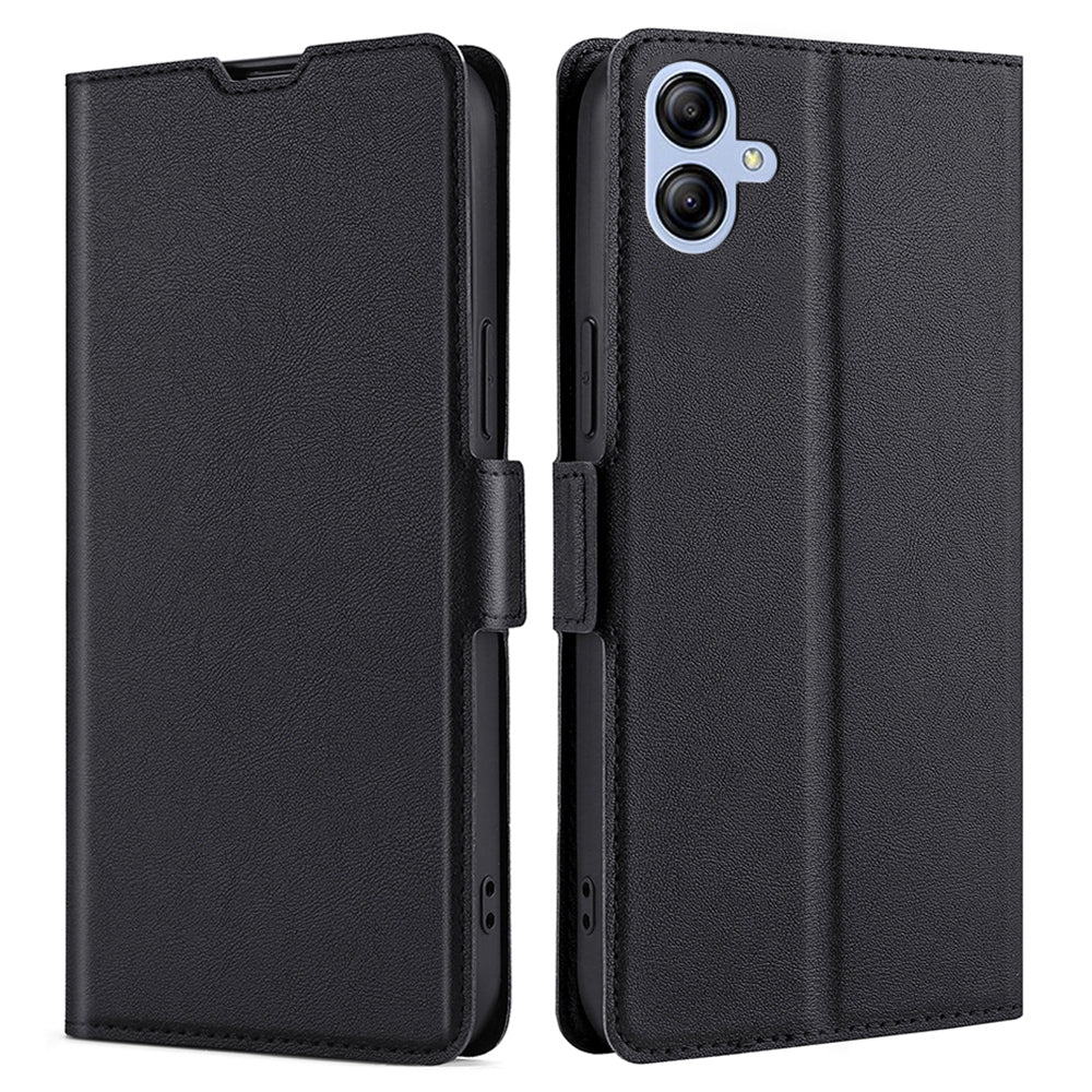 For Samsung Galaxy A04e 4G PU Leather Hands-free Stand Phone Cover Dual Magnetic Clasp Card Holder Protective Case