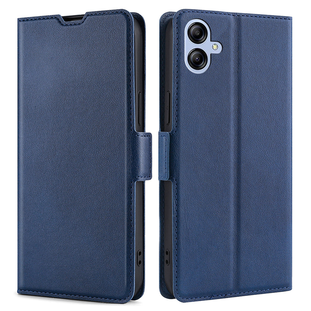 For Samsung Galaxy A04e 4G PU Leather Hands-free Stand Phone Cover Dual Magnetic Clasp Card Holder Protective Case