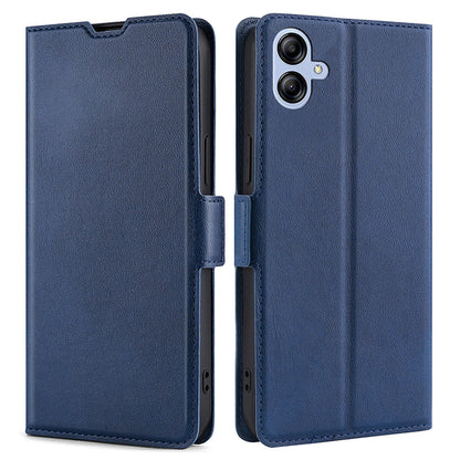 For Samsung Galaxy A04e 4G PU Leather Hands-free Stand Phone Cover Dual Magnetic Clasp Card Holder Protective Case