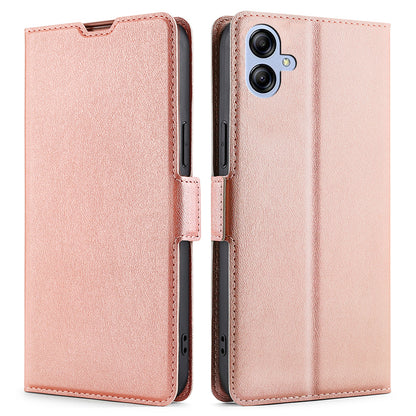 For Samsung Galaxy A04e 4G PU Leather Hands-free Stand Phone Cover Dual Magnetic Clasp Card Holder Protective Case