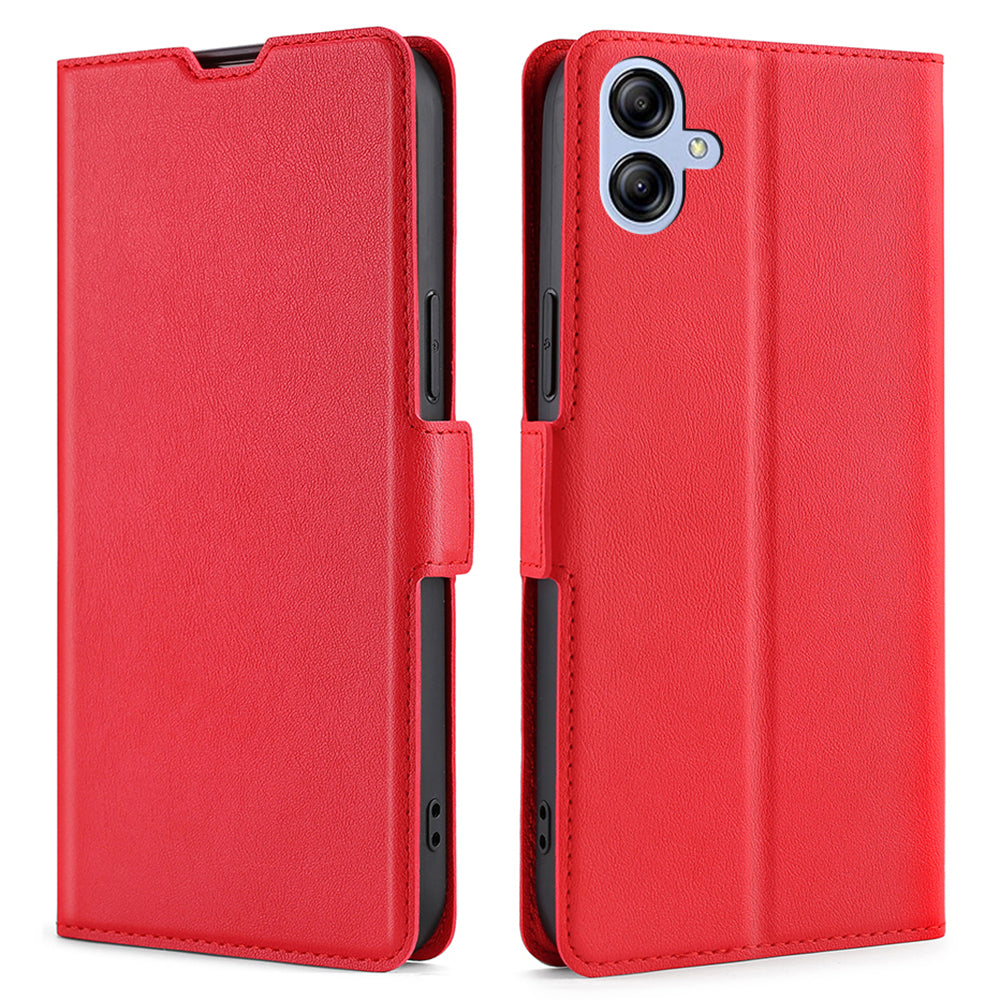 For Samsung Galaxy A04e 4G PU Leather Hands-free Stand Phone Cover Dual Magnetic Clasp Card Holder Protective Case