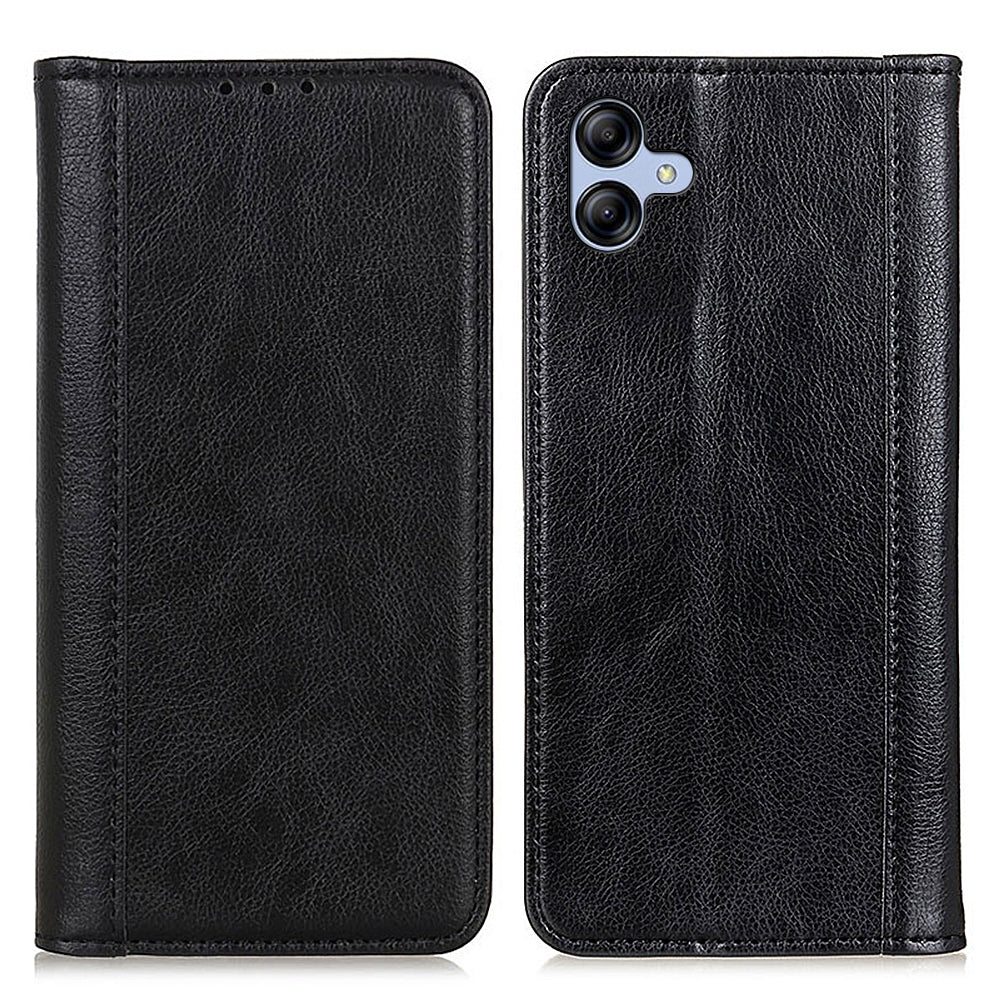 For Samsung Galaxy A04e 4G Litchi Texture Split Leather Stand Phone Case Wallet Magnetic Auto-absorbed Shell Protection Cover