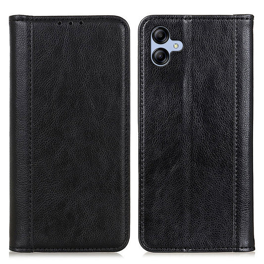 For Samsung Galaxy A04e 4G Litchi Texture Split Leather Stand Phone Case Wallet Magnetic Auto-absorbed Shell Protection Cover