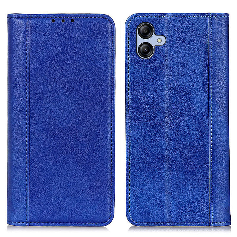 For Samsung Galaxy A04e 4G Litchi Texture Split Leather Stand Phone Case Wallet Magnetic Auto-absorbed Shell Protection Cover