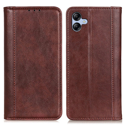 For Samsung Galaxy A04e 4G Litchi Texture Split Leather Stand Phone Case Wallet Magnetic Auto-absorbed Shell Protection Cover