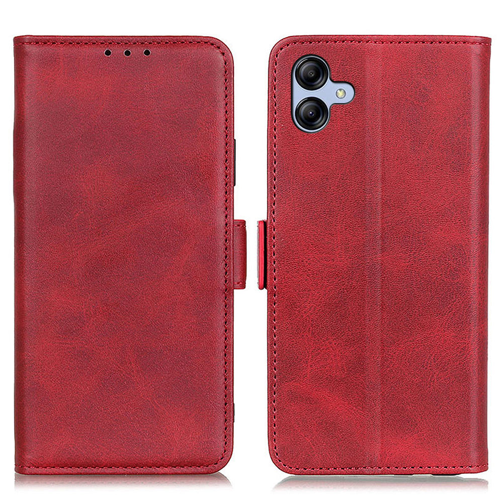 For Samsung Galaxy A04e 4G Phone Protection Cover Magnetic Wallet Foldable Stand Anti-dust Cowhide Texture PU Leather Case
