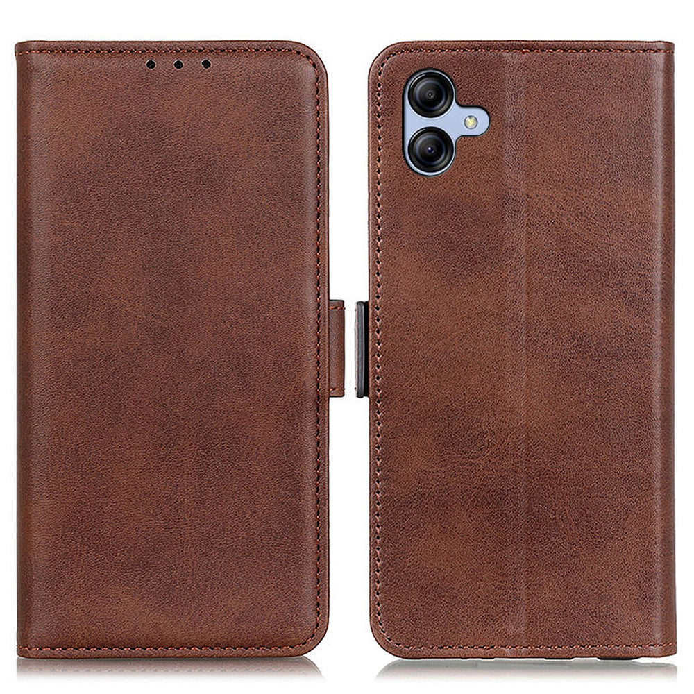 For Samsung Galaxy A04e 4G Phone Protection Cover Magnetic Wallet Foldable Stand Anti-dust Cowhide Texture PU Leather Case
