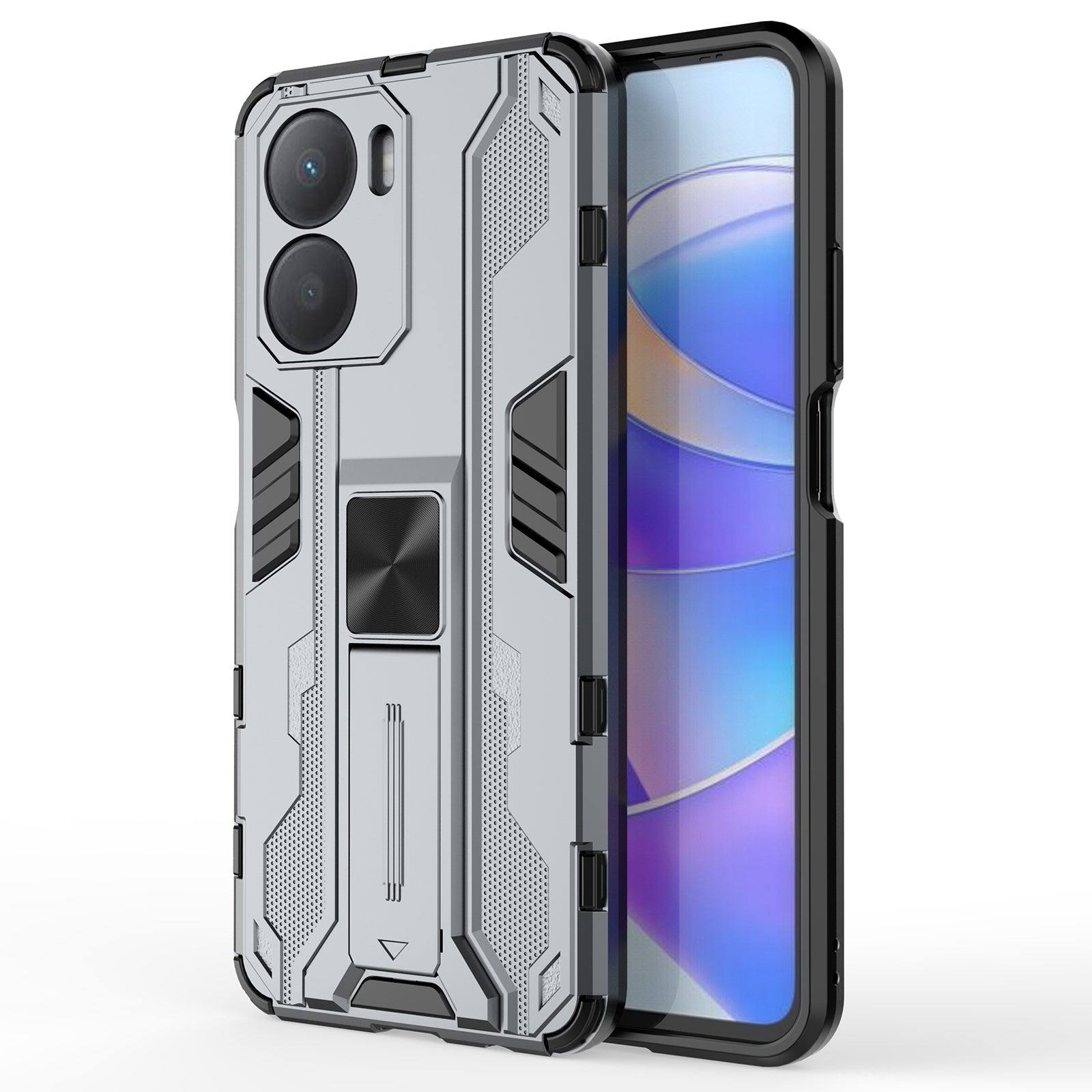 For Honor Play 40 Plus 5G Kickstand Phone Case Hybrid Hard PC Soft TPU Shockproof Protective Cover